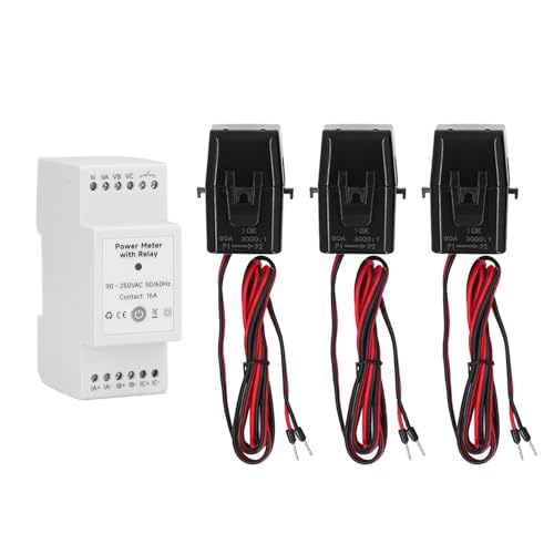 WiFi-Leistungsmesser, Echtzeit-Energiemonitor für Smart Home, 3-Phasen-Stromverbrauchsmesser mit 3 CT-Klemmsensoren, Einfache Fernüberwachung per APP, Unterstützt Sprachsteuerung WiFi-Leistungsmesser, Echtzeit-Energiemonitor für Smart Home, 3-Phasen-Stromverbrauchsmesser mit 3 CT-Klemmsensoren, Einfache Fernüberwachung per APP, Unterstützt Sprachsteuerung von Pyhodi