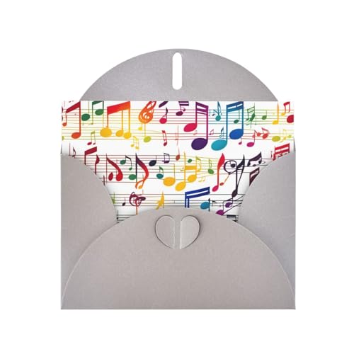 Bunte Geschenkkarten mit Musiknoten, Unisex-Geburtstagskarten, Dankeskarten mit Umschlägen Bunte Geschenkkarten mit Musiknoten, Unisex-Geburtstagskarten, Dankeskarten mit Umschlägen von Pyjwyfmy