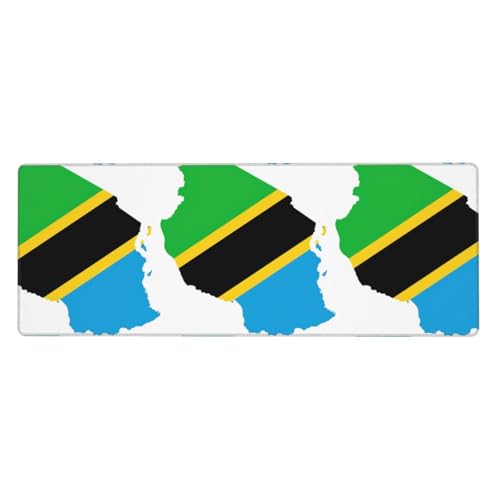 Große Tastaturmatte mit Tansania-Flagge, Gaming-Tastaturmatte, große und lange Größe, volle Schreibtischunterlage für Laptop von Pyjwyfmy