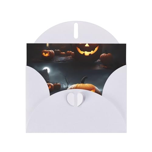 Halloween-Kürbis-Geschenkkarten, Unisex-Geburtstagskarten, Dankeskarten mit Umschlägen Halloween-Kürbis-Geschenkkarten, Unisex-Geburtstagskarten, Dankeskarten mit Umschlägen von Pyjwyfmy