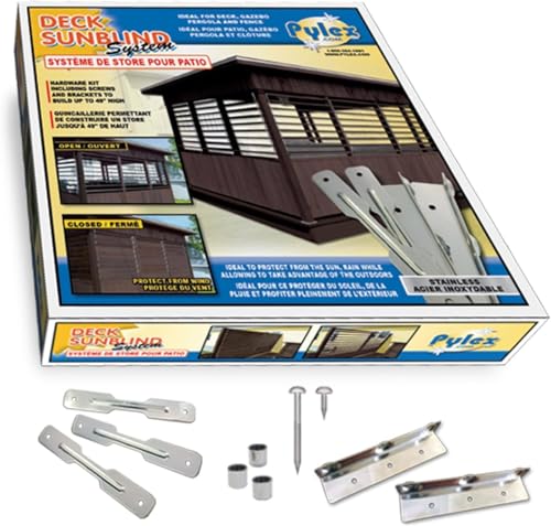 Pylex Deck-Sonnenblendensystem 11070, Lamellenhalterungs-Set, bis zu 11 Bretter (122 cm) – Edelstahlhalterungen von Pylex