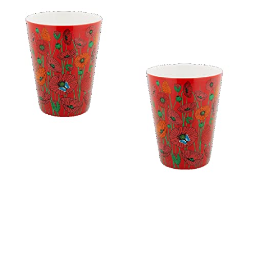 Pylones, Tasse mit Mohnblumen, 450 ml, 2 Stück von Pylones