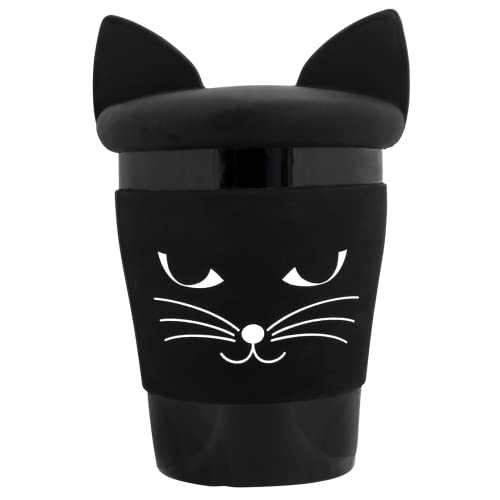 Pylônes, Tasse und Deckel – Trophy Tasse, schwarze Katze von Pylônes