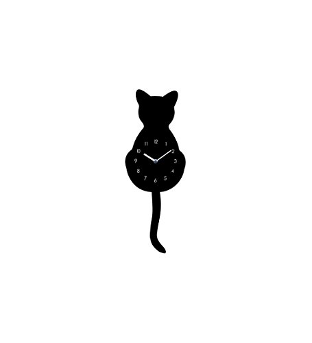 Pylones Uhr, Katze, Schwarz von Pylones