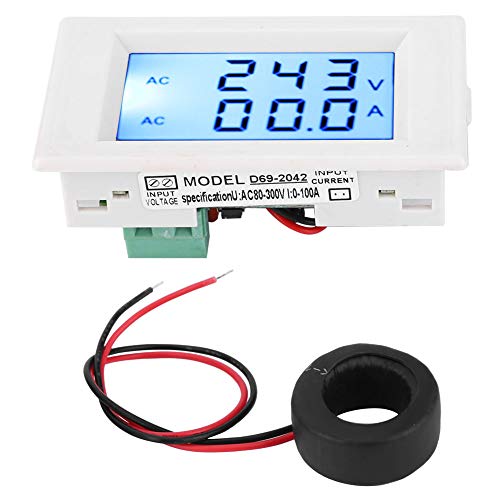 Digital Wechselstromspannung Amperemeter - Dual Display -Messgerät mit Blue Backlight LCD, AC80-300V Strommessung 0-100a für den Heim- und Industriegebrauch (type 2) von Pyltha