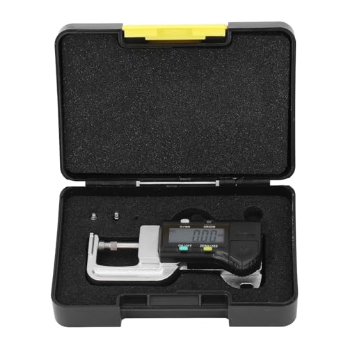 Digitale Meßuhr Horizontale Dickenmessgerät, 0-12.7mm 0.01mm Auflösung - Edelstahl Robust, Großes Display, Präzise Messung für Schmuck und Leder von Pyltha