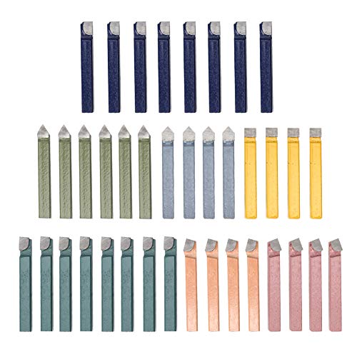 Drehstahlhalter Set Mit 38PCS, 1/4 Zoll, Verschiedene Drehmeißel Typen - Hochwertiger HSS Drehstahl, CNC Drehbank Werkzeug, Für Metallbearbeitung (Typ 2) von Pyltha