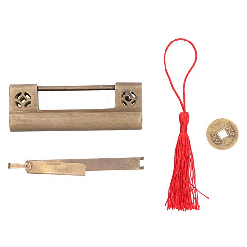 Kupfer Vorhängeschloss Chinesischer Stil, Antikes Schloss mit Schlüssel für Schmuck - & Holzschränke - Langlebig, Rostfrei, Dekorativ, Für Escape Room & Möbel Kupfer Vorhängeschloss Chinesischer Stil, Antikes Schloss mit Schlüssel für Schmuck - & Holzschränke - Langlebig, Rostfrei, Dekorativ, Für Escape Room & Möbel von Pyltha