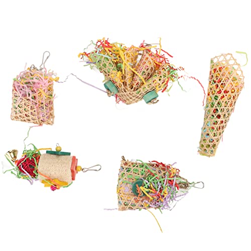 Papageienspielzeug Kauspielzeug - Wellensittich Spielzeug, Nymphensittich Spielzeug, Sichere Holz- & Papiermaterialien, Fördert Schnabeltraining & Beschäftigung, Mit Metallhaken, Ideal für Papageien von Pyltha