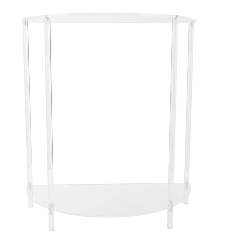 Pyltha Acryl Beistelltisch Semiellipse 2 Etagen 45x41x18cm Weiß Nachttisch - Modern Minimalistisch, Platzsparend, Für Wohnzimmer und Schlafzimmer von Pyltha