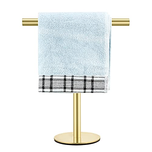 1 Packung Goldene T-Form Handtuchstange Ständer Badetuchhalter Stehend SUS 304 Edelstahl Matte Tower Bar für Badezimmer Küche Waschtisch Arbeitsplatte von Pynsseu