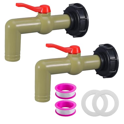 2 Stück IBC Auslaufhahn IBC Tank Zubehör 1 zoll Adapter S60x6 Grobgewinde für 1000L IBC Container Wassertank Regentonnen 32mm (DN40/50) von Pynzeka