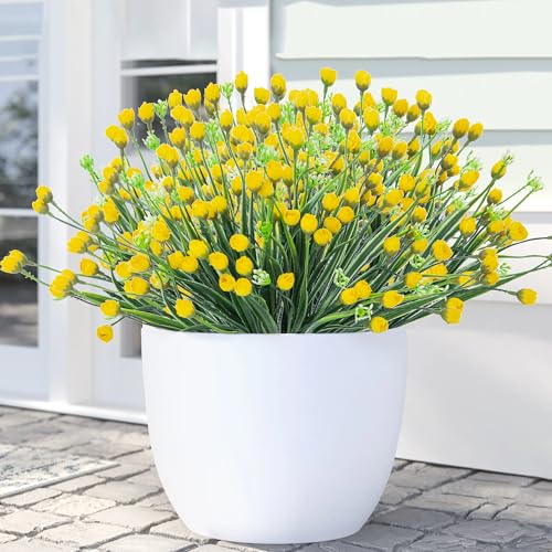 Pyopbow Künstliche Blumen für den Außenbereich - 12 Bündel UV-beständige Kunstblumen Außendekoration, Mini-Rosen, Kunstpflanzen, Kunstblumen, Sträucher, Gras für Haus, Garten, Hof, Fensterkasten Pyopbow Künstliche Blumen für den Außenbereich - 12 Bündel UV-beständige Kunstblumen Außendekoration, Mini-Rosen, Kunstpflanzen, Kunstblumen, Sträucher, Gras für Haus, Garten, Hof, Fensterkasten von Pyopbow