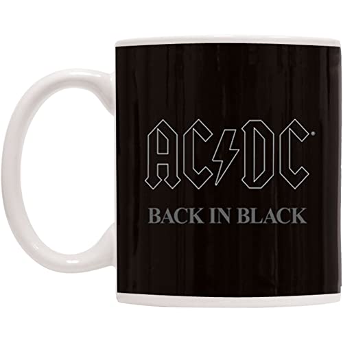 Pyramid America - AC/DC – Back in Black 325 ml Tasse – Einzigartige Keramiktasse für Kaffee-, Kakao- und Teetrinker – splitterfest und beidseitig bedruckt von Pyramid America