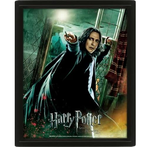 Pyramid International Europe HARRY POTTER 3D Lenticular Poster (Snape aus Heiligtümer des Todes) 25cm x 20cm x 1.3cm im Rahmen - Offizielles Lizenzprodukt, Black von Pyramid