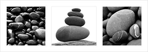 Pyramid Generic Stones Triptych Kunstdrucke, Mehrfarbig, 33 x 95 cm von Pyramid Generic