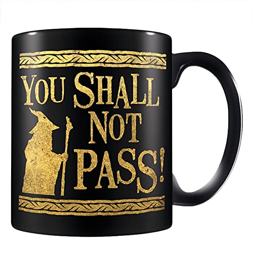 Der Herr der Ringe You Shall Not Pass Unisex Tasse schwarz/goldfarben Keramik Fan-Merch, Filme von Pyramid International