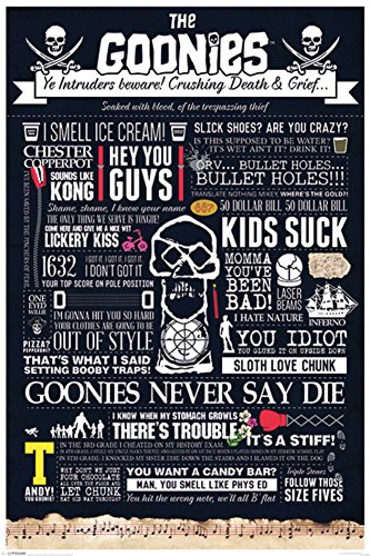 Die Goonies typographisches Maxi Poster, Holz, Mehrfarbig von Pyramid International
