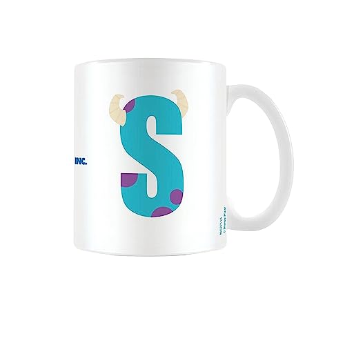 Disney Alphabet Personalisierte Tasse (S für Sulley Design) 325 ml Keramik-Kaffeetasse in Präsentations-Disney-Geschenkbox – Offizielles Merchandise-Produkt von Pyramid International