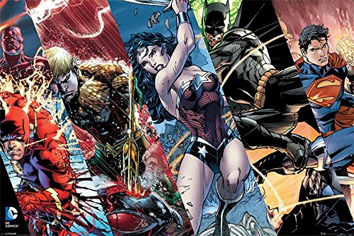 Justice League Helden Maxi Poster, Holz, mehrfarbig von Pyramid International