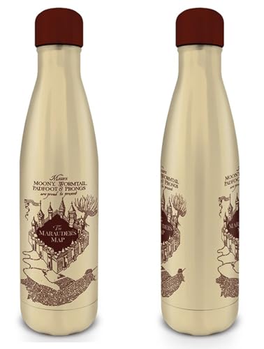 Pyramid Europe HARRY POTTER Wasserflasche (Marauder's Map Design) 540ml Doppelwandige Metallwasserflasche,Trinkflasche - Offizielles Lizenzprodukt von Pyramid International