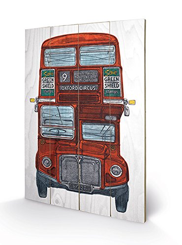 Pyramid International Barry Goodman (Routemaster) Holzwand-Kunst, Holz, Mehrfarbig, 40 x 2.5 x 59 cm von Pyramid International