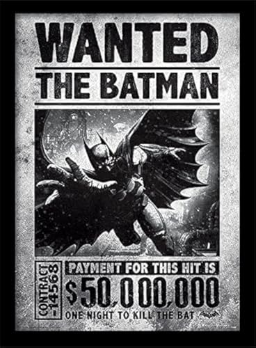 Pyramid International FP11085P-PL Batman Arkham Origins (Wanted) gerahmter Druck, 250 GSM Paperwrap MDF, Mehrfarbig, 44 x 33 x 4 cm von Pyramid International