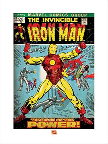 Pyramid International Birth of Power Iron Man Kunstdruck, Papier, mehrfarbig, 60 x 80 x 1,3 cm von Pyramid International
