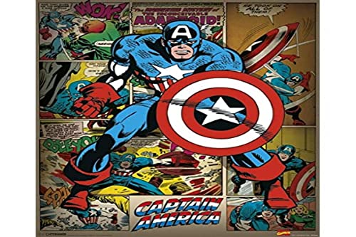 Pyramid International Captain America Retro-Mini-Poster, Marvel Comics, Kunststoff/Glas, mehrfarbig, 40 x 50 x 1,3 cm von Pyramid International