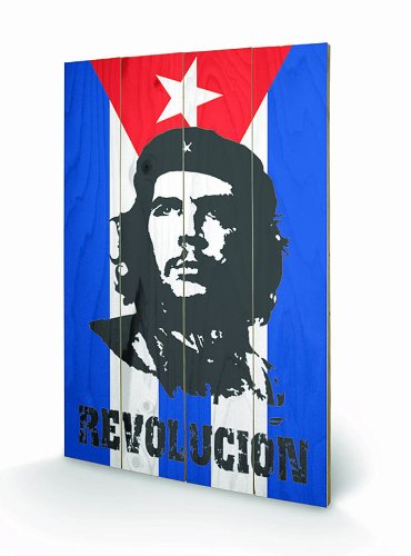 Pyramid International Che Guevara (Flag) Holzwand-Kunst, Holz, Mehrfarbig, 40 x 2.5 x 59 cm von Pyramid International