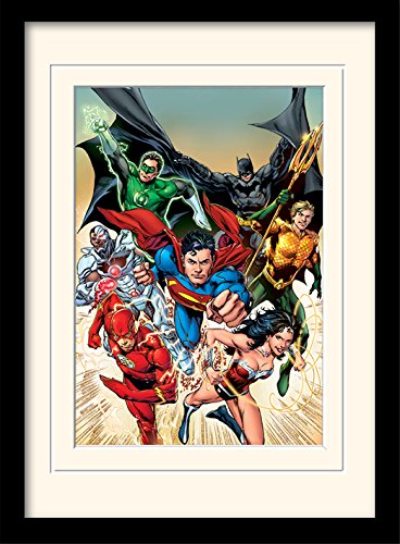 Pyramid International DC Comics (Justice League Heroic) 30x40 cm montiert und gerahmt, Mounted 250GSM PAPERWRAP MDF, Mehrfarbig, 44 x 33 x 4 cm von iPosters