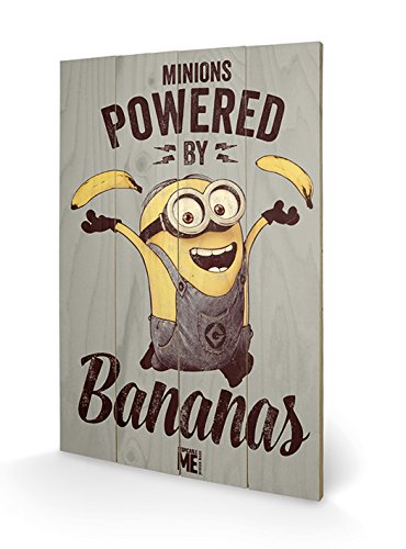 Pyramid International Despicable Me (Powered by Bananas) Holzwand-Kunst, Holz, Mehrfarbig, 40 x 2.5 x 59 cm von Pyramid International