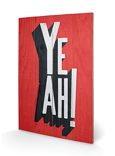 Pyramid International Edu Barba (Yeah) Holzwand-Kunst, Holz, Mehrfarbig, 40 x 2.5 x 59 cm von Pyramid International