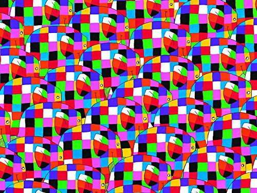 Pyramid International Elmer, Pattern 60x80cm Leinwand, Poly Canvas + MDF Frame, Mehrfarbig, 61 x 81 x 5 cm von Pyramid International