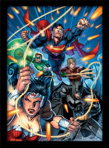 Pyramid International FP10893P-PL Dc Comics Justice League Attack Gerahmter Kunstdruck von Pyramid International