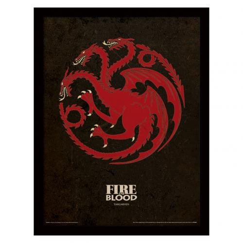 Pyramid International Game of Thrones (Targaryen) Gerahmter Kunstdruck Kuriositäten, mehrfarbig, 30 x 40 x 1,3 cm von Pyramid International