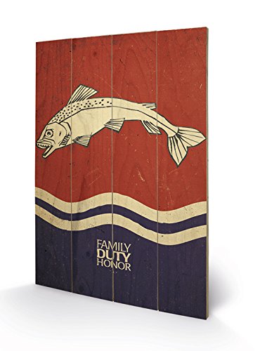 Pyramid International Game of Thrones (Tully) Holzwand-Kunst, Holz, Mehrfarbig, 40 x 2.5 x 59 cm von Pyramid International