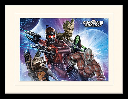 Pyramid International Guardians of The Galaxy (Team) 30x40 cm montiert und gerahmt, Mounted 250GSM PAPERWRAP MDF, Mehrfarbig, 44 x 33 x 4 cm von Pyramid International