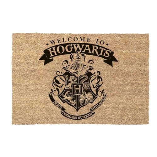 Pyramid International Harry Potter Fußmatte (Hogwarts-Wappen-Design), 40 cm x 60 cm, Kokosfaser-Fußmatte, Türmatte, Außen- und Innentürmatte – offizielles Lizenzprodukt von Pyramid International