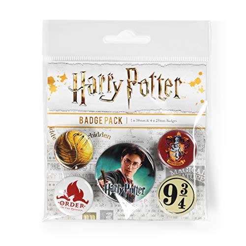 Pyramid International Harry Potter (Gryffindor) Badgepack, Mehrfarbig, 1x38 mm & 4x25 mm von Pyramid International