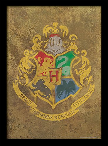 Pyramid International Harry Potter (Hogwarts Crest) 30x40 cm gerahmter Druck, 250GSM PAPERWRAP MDF, Mehrfarbig, 44 x 33 x 4 cm von Harry Potter