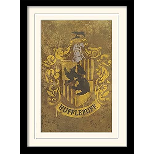 Pyramid International Harry Potter (Hufflepuff Crest) 30x40 cm montiert und gerahmt, Mounted 250GSM PAPERWRAP MDF, Mehrfarbig, 44 x 33 x 4 cm von Pyramid International