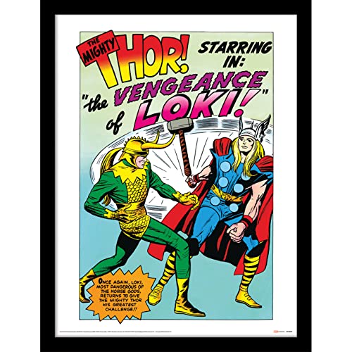 Pyramid International Marvel Comics Thor Gerahmter Kunstdruck, Sammler-Edition (Vengeance of Loki) 30 cm x 40 cm – Offizieller Merchandise-Artikel von Pyramid International