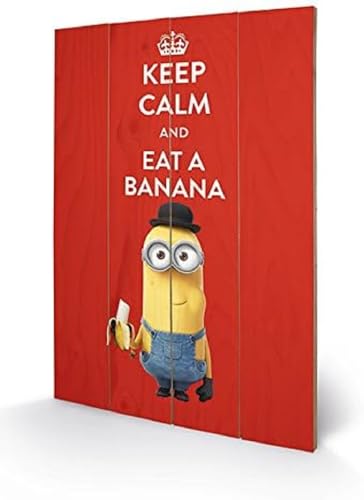 Pyramid International Minions (Keep Calm) Holzwand-Kunst, Holz, Mehrfarbig, 40 x 2.5 x 59 cm von Pyramid International