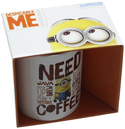 Pyramid International MG23092 Need Coffee Keramikbecher, Mehrfarbig, 8,5 x 12 x 10,5 cm von Despicable Me