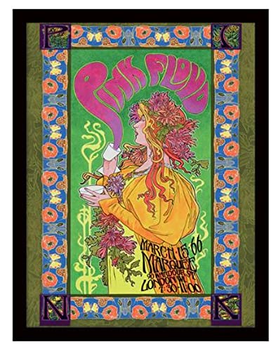 Pyramid International Pink Floyd Poster, gerahmt, Konzert-Poster, Sammler-Edition ('66 Gig Design), 30 x 40 cm von Pyramid International
