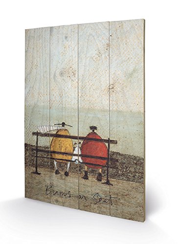 Pyramid International Sam Toft (Bums on Seat) Holzwand-Kunst, Holz, Mehrfarbig, 40 x 2.5 x 59 cm von Pyramid International