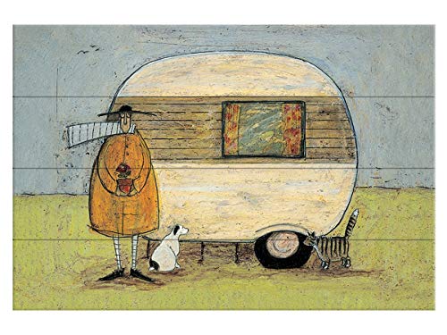 Pyramid International Sam Toft from Home Holzwand-Kunst, Holz, Mehrfarbig, 40 x 2.5 x 59 cm von Pyramid International