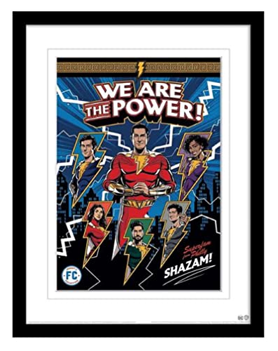 Pyramid International Shazam Filmposter im Rahmen (Fury of the Gods – We Are the Power mit weißem Rand), gerahmter Kunstdruck, 30 x 40 cm von Pyramid International