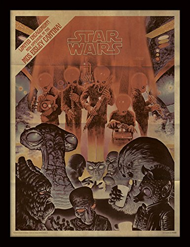 Pyramid International FP11370P-PL Star Wars (Mos Eisley Cantina Aged) gerahmter Druck, 250 GSM Paperwrap MDF, Mehrfarbig, 44 x 33 x 4 cm von Star Wars